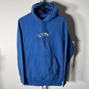 VANS "Off the Wall" 100% Cotton Blue Embroidered Pullover Hoodie SZ Med